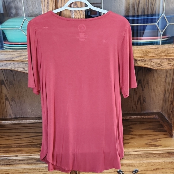 Women's V-Neck Top - Rust - Picture 3 of 5
